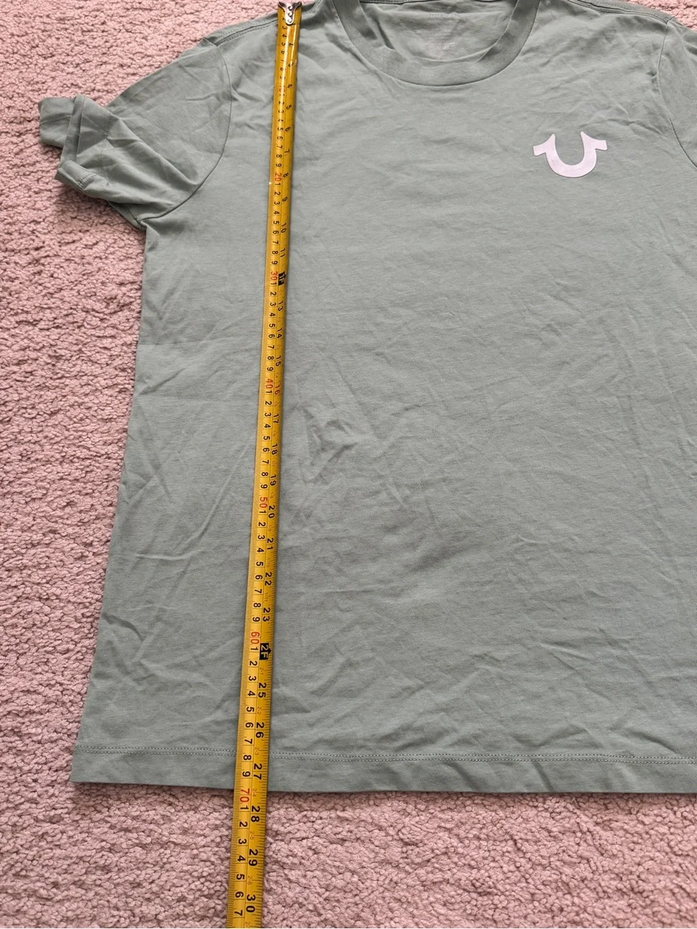 True Religion Men's Green Cotton Buddha Logo Graphic Tee Small Streetwear Urban
